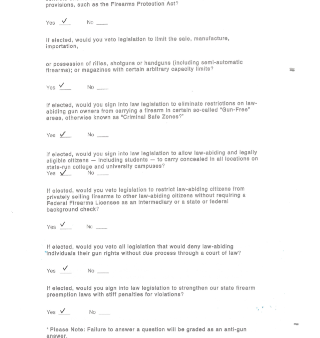 Brian Kemp Returns Georgia Gun Owners Candidate Survey