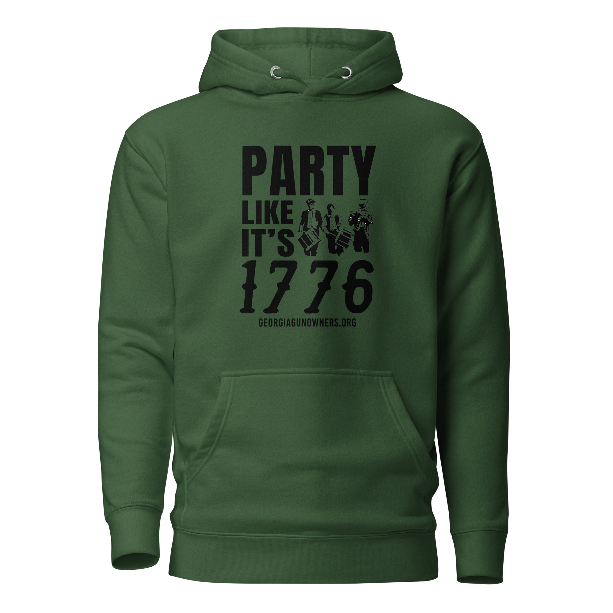 Soft - Party Like It's 1776 - Black Text - Unisex - Hoodie - Image 2
